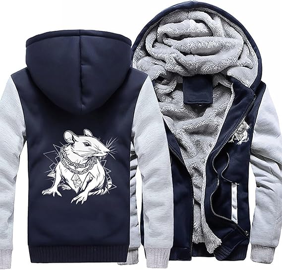 Goth Mouses Rat Hoodies Fleece Hooded Men
