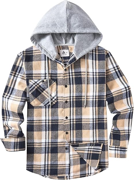 ZITY Men's Flannel Hoodie Shirts